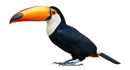 Obraz premium Vibrant toucan with oversized beak isolated on a transparent background