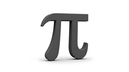 3d render of the greek letter pi symbol, mathematical constant pi, isolated on white background
