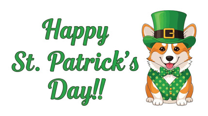 Celebrating st. patrick's day with a corgi