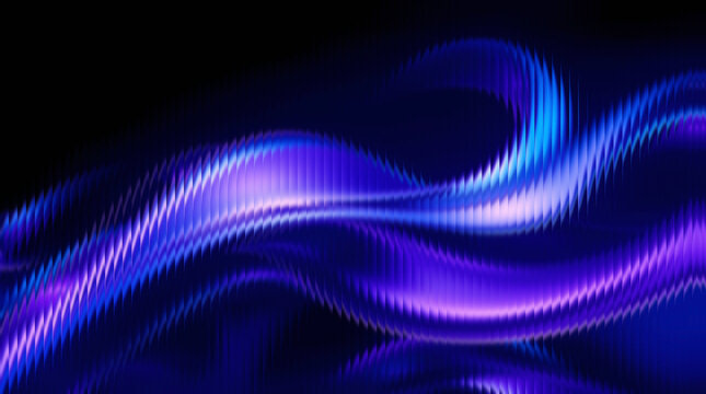 Vibrant purple and blue wave pattern on dark background