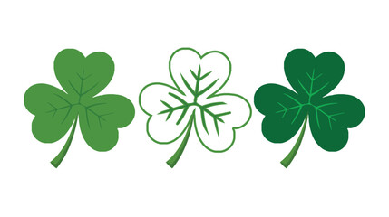 Three green shamrocks illustration