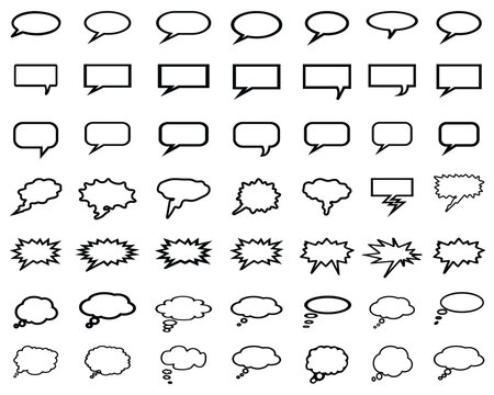 Set of  bubble speech set on a white background	