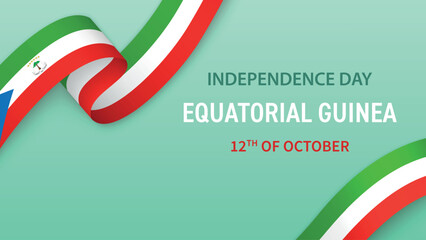 Equatorial Guinea Independence Day Ribbon Celebration Banner Design