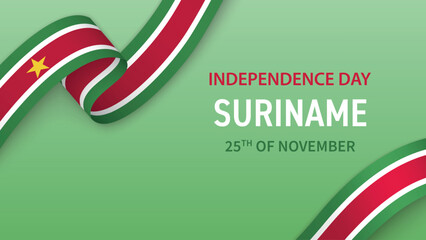 Obraz premium Suriname Independence Day Ribbon Celebration Banner Design