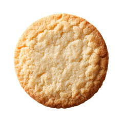 Classic Round Sugar Cookie Top View Isolated on Transparent Background