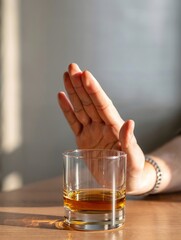 Rejection of Alcohol - Sobriety, Recovery, or Health Concept