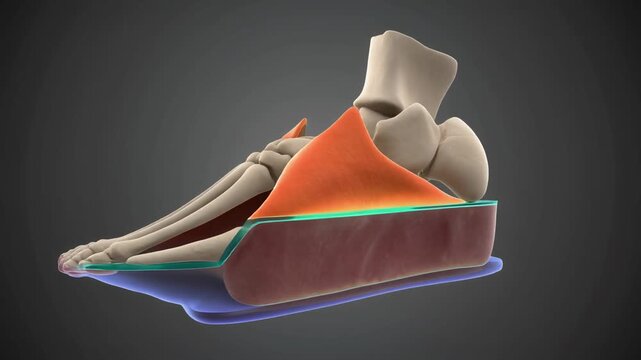 3D animation of the human sustentaculum tali and surrounding structures.