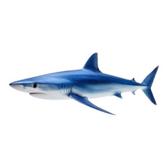 Realistic Blue Shark Side View Isolated on Transparent Background