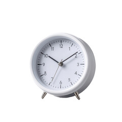 Modern White Analog Alarm Clock Isolated PNG