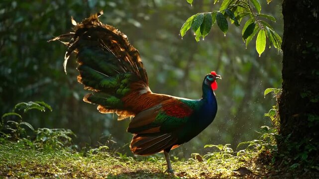 Colorful bird in natural environment