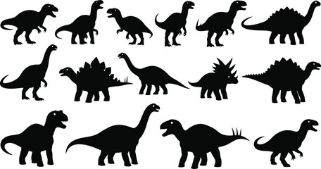 Collection of various dinosaur silhouettes © Rohima