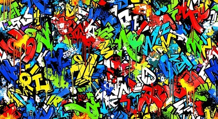 Fototapeta premium Vibrant colorful graffiti background texture.
