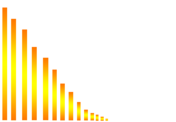 business graph on a red background