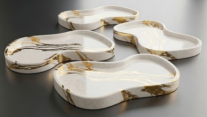 White ceramic decorative serving dishes.