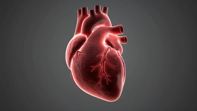 Human Heart Chambers Beating Rhythmically - Medical Animation
