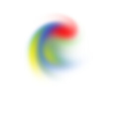 Vivid colorful abstract swirl artwork on transparent background