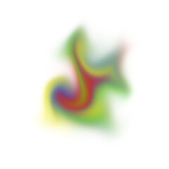 Abstract colorful blob with swirling patterns and glitch effect, isolated on transparent background