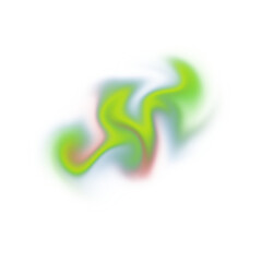 Colorful abstract cloud swirl with vivid multicolor gradient on transparent background