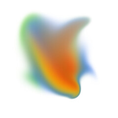 Colorful abstract blob with smooth gradient tones on transparent background