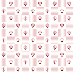 Flower pattern block print pink rose background with meadow flowers. Farmhouse romantic backdrop and floral checks grandmillenial style