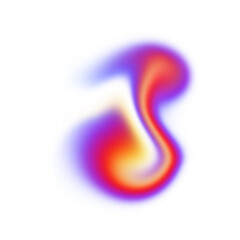 Abstract fluid shape with vibrant gradient colors and soft edges on transparent background