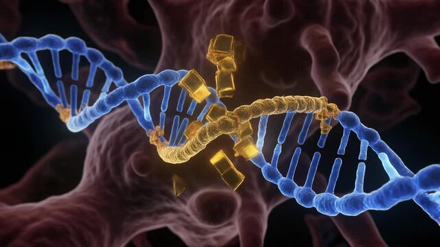 3D Animation: DNA Homologous Recombination Process and Cellular Structure