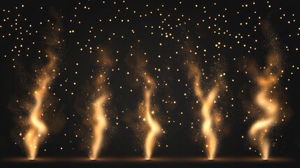 Abstract golden flames on a dark background.