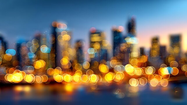 An ethereal and deeply blurred cityscape presents a captivating array - Powered by Adobe