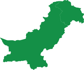 Obraz premium Pakistan Map Green Silhouette on White Background
