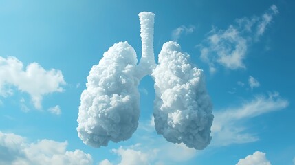 Clouds form human lungs