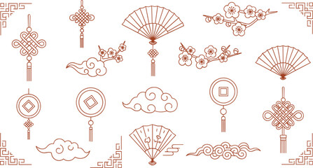 Elegant Chinese traditional design elements collection