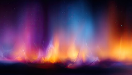 Abstract display of vibrant, flowing colors resembling ethereal flames and celestial lights
