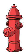 Red Fire Hydrant City Street Water Supply for Firefighting Vector Illustration