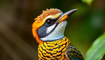 Close-up of a vibrant Baza bird in its natural habitat,  colorful bird,  bird