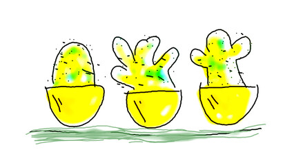 Cactus hand drawn cartoon