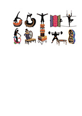 Circus Core Silhouette of Person in Whimsical Furniture for Playful Interior Design and Maximalist Home Aesthetic 2026 Trend Concept Vector