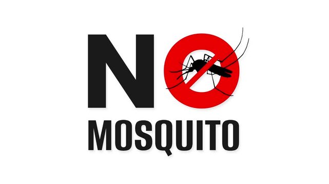 No mosquito animation, stop dengue fever, prevent malaria, avoid spreading infections, epidemic control and awareness campaign