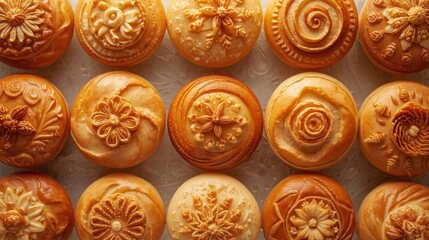 Fototapeta premium Collection of decorated pastry treats