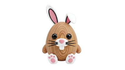 Cute Wooden Easter Bunny Egg