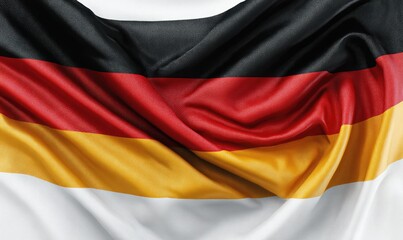 Waving fabric in black, red, and gold colors representing national symbolism