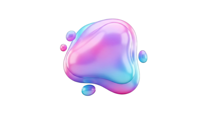Iridescent Liquid Blob and Bubbles