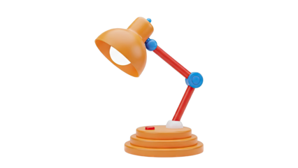 Orange 3D Desk Lamp with Red and Blue Accents