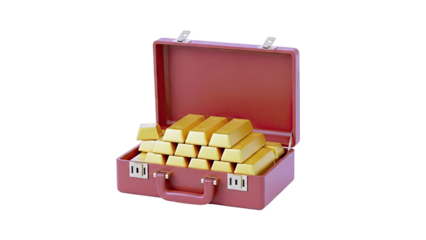 Suitcase Full of Gold Bars