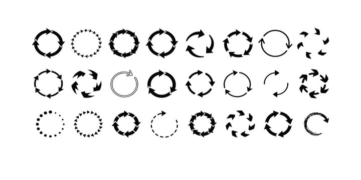 Circle arrow icon set. Set of cicle Arrow with transparent background