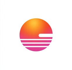 Gradients form a sphere, stripes cut across its lower part. Simple