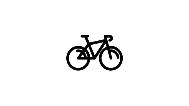 Animated Road Bike Icon on White Background.