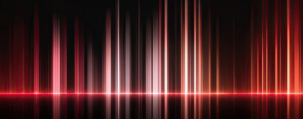 Vertical streaks of light converge in a linear pattern, with a horizon line below