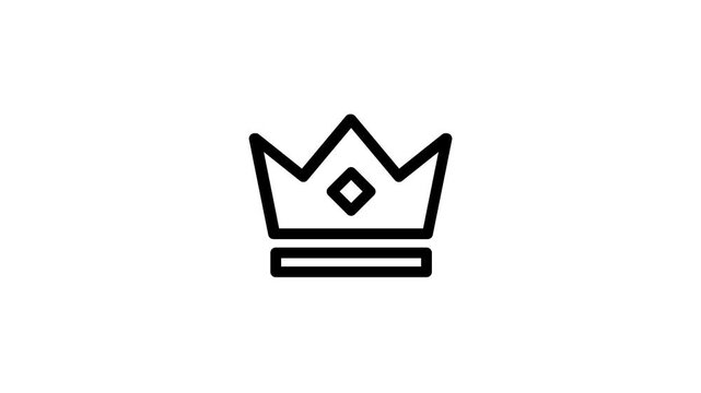 Minimalist Royal Crown Symbol Loop Animation.