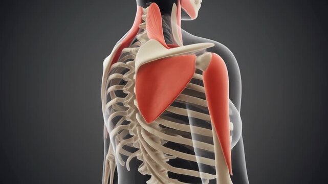 3D Animation of Human Shoulder Ligament and Clavicle Rotation