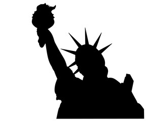 Statue liberty sillhouette design vector, sillhouette of liberty design illustration,black liberty design image,liberty sillhouette on white background 